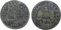 Jetons Jeton Messing Louis XIV. (1643-1715) - Extraordinaire des Guerres, Baum mit 1666 / Sonne über Gewitterwolken und 1164, ca. 27,5 MM -