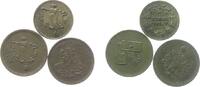 Spielgeld Spielmarke Lot Messing Fortuna, ca. 15 - 18 MM, 3 Stück -