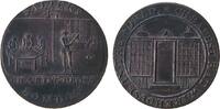 GB Großbritannien ab 1708 1/2 Penny Token Kupfer London - Salters & Co., Salters 47 Charing Cross, Middlesex, Cheapest Hat-Warehouse, Arbeiter bei der Hutherstellung / Au -