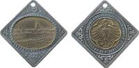 Schützen tragbare Klippe Bronze und Bronze versilbert Frankfurt - auf das 9. Deutsche Bundesschiessen, Ansicht von Frankfurt / Reichsadler, v. A. Paul, c -