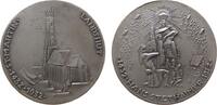 Städte Medaille Bronze versilbert Landshut - auf den Baumeister Hans Stethaimer und 500 Jahre St. Martin, Kirchenansicht / kniende männliche Ges -