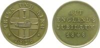 München Medaille Bronze vergoldet München - auf den 20. Jahrstag der Gesellschaft Alt-England, vier Trinkbecher um eine Zither / Schrift, ca. 2 -