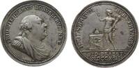 vor 1914 Medaille Silber Friedrich Wilhelm II. (1786-1797) - auf die Huldigung Ansbach-Bayreuths, Brustbild nach rechts / Genius mit erhobener Rec -