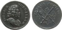 vor 1914 Miniaturmedaille Silber Johann Georg III. (1680-1691) - auf den Feldzug gegen Frankreich, Brustbild nach rechts / Schwert und Standarte - PRESSI -