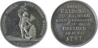 vor 1914 Medaille Silber Friedrich August II. (1836-1854) - auf seine Geburt, Sachsen, Genius mit Wappen, Füllhorn und Lorbeerzweig / Mehrzeiler, -