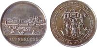 Städte Medaille Bronze versilbert Herborn (Hessen) - auf die 650 Jahrfeier, Stadtansicht / Wappen, ca. 39 MM, Reste Versilberung, ungleichmäßige -