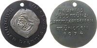 München Medaille Bronze mit Einlage München - auf das 9. süddeutsche Münzsammlertreffen, Münchner Pfennig um 1430 / Schrift, ca. 33 MM, gelocht -