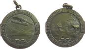 Uruguay tragbare Medaille Bronze Auf den ersten Spanien - Amerika Flug, Wasserflugzeug vor aufgehender Sonne / die drei Schiffe des Kolumbus, v. Tammaro, -