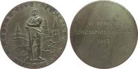 Ungarn Medaille Bronze versilbert Budapest - auf die III. Bezirks-Florett-Meisterschaft, Ritter mit Schwert vor Satdtansicht / Gravur, ca. 43,5 -