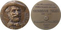 Speyer Medaille Bronze Verdi Guiseppe (Komponist) - zum 100. Todestag und der Ausstellung in Speyer, Büste mit Hut halbrechts / Mehrzeiler, v. G -
