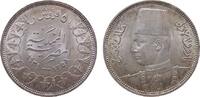 Ägypten 5 Piaster Ag Fuad I (1922-52), AH1358, Patina -