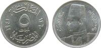 Ägypten 5 Millimes KN Fuad I (1922-52), AH1360, winziger Korrosionsfleck -