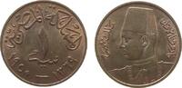 Ägypten 1 Millimes Br Fuad I (1922-52), AH1369, minimal fleckig, lightly spotted -