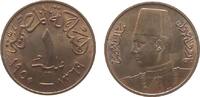 Ägypten 1 Millimes Br Fuad I (1922-52), AH1369, minimal fleckig, lightly spotted -