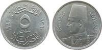 Ägypten 5 Millimes KN Fuad I (1922-52), AH1360, kleiner Fleck -
