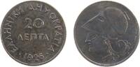 Griechenland 20 Lepta KN Kopf der Athene, etwas Patina -