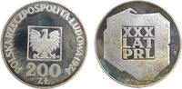 Polen 200 Zlotych Ag Volksrepublik, Auflage: 6000 Ex., selten, einige wenige feine Kratzerchen, kleiner Fleck, Patina -