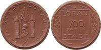 Porzellan Medaille Böttger Steinzeug Löbau - 700 Jahre Stadt, ca. 41,2 MM, minimal fleckig -