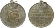 München tragbae Medaille Bronze versilbert München - auf die Einweihung der St. Antonius-Kirche, Hl. Antonius mit dem Jesuskind / Mehrzeiler, ca. 30,5 MM -