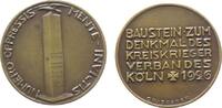 Köln Medaille Bronze Kreiskriegerverband - zur Finanzierung des Denkmals, Denkmal / Mehrzeiler, v. Grasegger, ca. 40 MM -