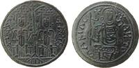Ungarn Follis / Skyphat Ku Bela III (1172-96), nach byzantinischem Vorbild, zwei Herrschergestalten zw. Langkreuzen, unten III, / Madonna thront von vor -