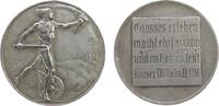 erster Weltkrieg Medaille Eisen Wilhelm II (1888-1918) - Kriegspropaganda, nackte männliche Gestalt mit Schwert und Fackel vor geflügeltem Rand / Großes -