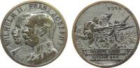 erster Weltkrieg Medaille Bronze versilbert Wilhelm II und Franz Josef I von Österreich - Feldzug gegen Frankreich - Russland - England us.w., die Büsten -