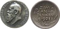 Miniaturmedaille 1908 Silber Luitpold (1886-1912) - zum Andenken, Bayern, Büste nach links / Schrift, unsigniert, ca. 16,3 MM, ca. 3 Gramm, Fassu...