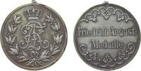 erster Weltkrieg Medaille Silber Friedrich-August-Medaille - für verdienstvolle Leistungen in Krieg und Frieden, Sachsen, gekrönstes Monogramm / Schrift, -