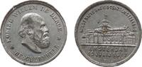 Niederlande Medaille 1877 Zinn Amsterdam - auf die Kunstausstellung, Historiepenningen, Büste von Wilhelm III. nach rechts / Gebäude, v. de Vries...