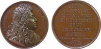 Frankreich Suitenmedaille Bronze Louis XIV (1638-1715) - französischer König (Sonnenkönig), Büste nach rechts / Mehrzeiler, v. Caque, ca. 41,3 MM, Rand: M -