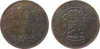 Luxemburg 10 Centimes Br Willem III, A, etwas Grünspan -