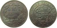 Luxemburg 10 Centimes Br Willem III, kleiner Randstoß -