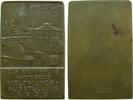 Tiere Plakette Bronze Frankfurt - Hundeausstellung, zur Erinnerung an die erste Welthundeausstellung 1935, einseitig, v. Wiedemann, ca. 42 x 65 -