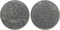 Heidelberg Medaille Silber Heidelberg - auf die Kirchenvereinigung von Lutheranern und Reformierten, Baden-Durlach, gespaltener Baum auf Bibel / Meh -