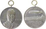 Luftfahrt tragbare Medaille 1924 Bronze versilbert Eckener Hugo - LZ 126 - auf die Überführung des Luftschiffes LZ 126 in die USA, Brustbild von ...