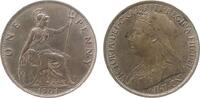 GB Großbritannien ab 1708 1 Penny Br Victoria, S. 3961, minimal fleckig -