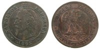 Frankreich 2 Centimes Br Napoleon III,Mzz: K, Gad.104 -