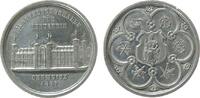 Städte Medaille 1867 Zinn Chemnitz - auf die Ausstellungshalle, Gebäudeansicht / Wappen umgeben von div. Handwerkszeichen, ca. 33 MM, etwas verbo...