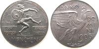Schützen Medaille 1906 Silber München - auf das XV. Bundesschiessen, Tänzer mit Hut und Scheibe / gekrönter Adler, v. Dasio, ca. 38 MM, ca. 29,87...