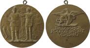 Sport tragbare Prämienmedaille Bronze Baden Durlach - des Badischen Polizeisport Verbandes, Sportler mit Lorbeerzweig neben einem Polizisten stehend - im Hinte -