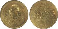 Niederlande Medaille Bronze vergoldet Amsterdam - auf die Internationale Kolonial- und Exportausstellung, Büste von Wilhelm III. über zwei gekrönten -