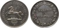 Landwirtschaft Medaille Silber Hannoverscher Gartenbau Verein - Verdienst um Gartenbau, Braunschweig und Lüneburg - Hannover, Niedersachsenroß nach link -