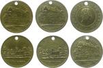Städte 3 x Jeton Bronze Nürnberg, Stadtansicht und 1x Ludwig / Königliche Burg, ca. 27,5 MM, gelocht -