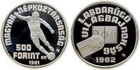 Ungarn 500 Forint Ag Fußball WM in Spanien, Spieler mit Ball -