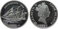 5 Dollar 1999 Cook Inseln Ag Segelschiff Archimedes, etwas angelaufen pp