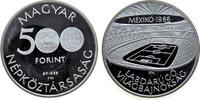 Ungarn 500 Forint Ag Fußball WM in Mexiko, Stadion, etwas angelaufen -