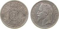 Frankreich 5 Francs Ag Napoleon III, A (Paris), Randstöße -