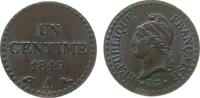 Frankreich 1 Centime Br Dupré II Republik, A (Paris), Gad. 84 -