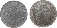 Frankreich 5 Francs Ag Napoleon III, BB (Strasburg), Patina -